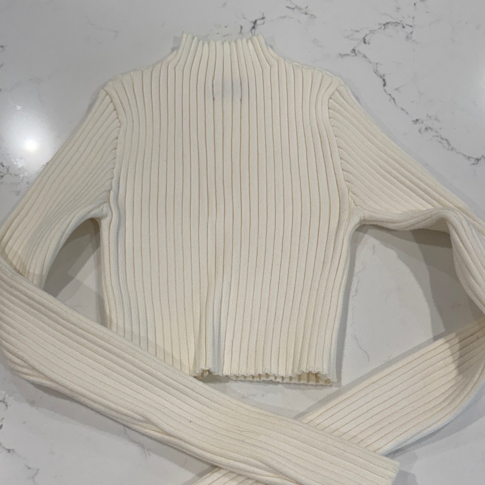Edikted Cream Ribbed Knit Top - Picture 5 of 6